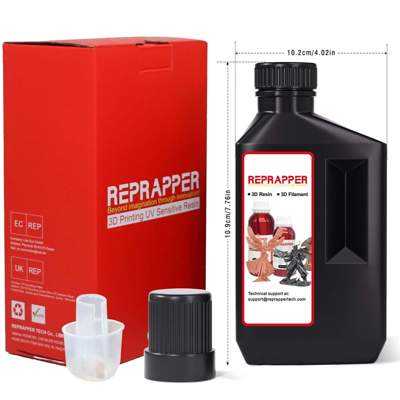 RepRapper Store High-Temp Resistant 3D Printer Resin - Up to 220°C, 3D Printing Resin for Engineering, Industrial Applications, 405nm Fast UV-Curing Photopolymer Resin for LCD Printer, 1000g Black - Image 5